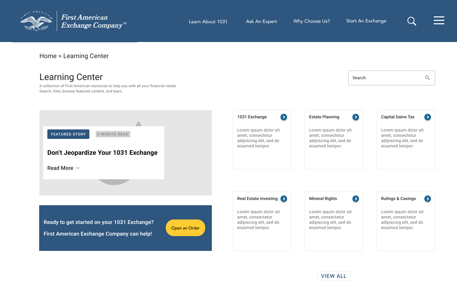 FEX Learning Center Landing Page  Version 2 (CTA Banner)